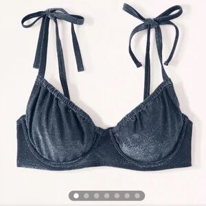 Shimmer Blue Bikini Top